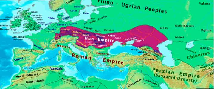 attila the hun map