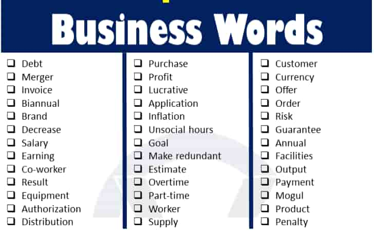 business english words