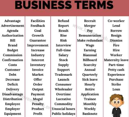 business english terms