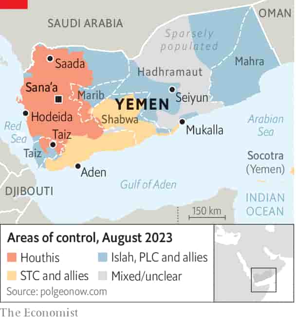 houthis map yemen