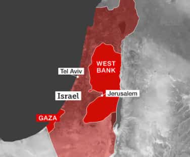 israel palestine border map